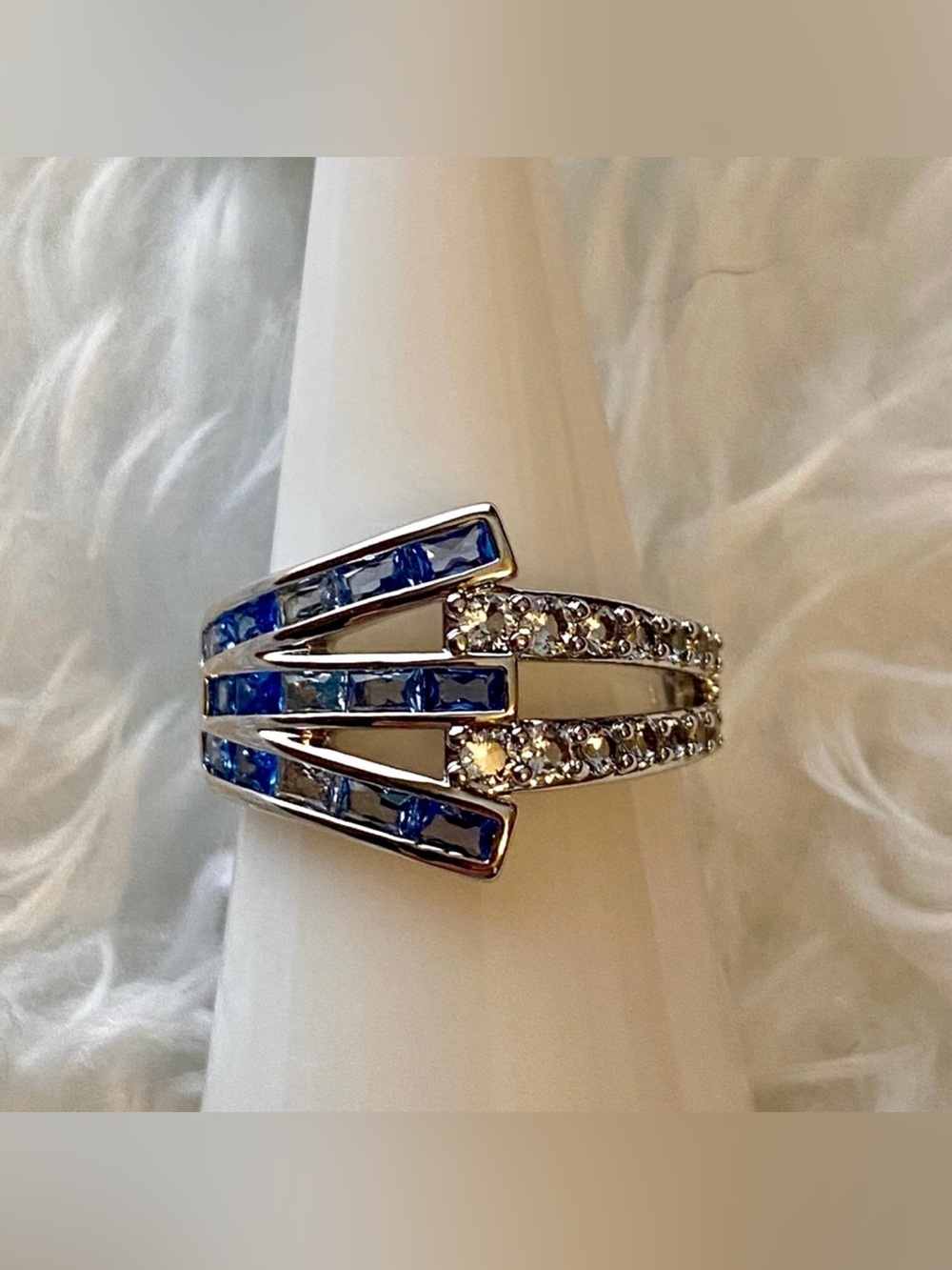Bomb Party Aqua Blue Spinel Ring